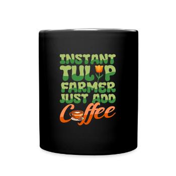 Tulpen Kaffee - Tasse einfarbig - Schwarz - Vorne