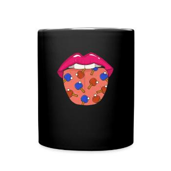 Tischtennis Pingpong Cool - Tasse einfarbig - Schwarz - Vorne