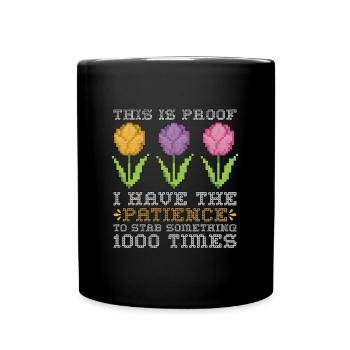 Point de croix C’est la preuve que j’ai Needlepoint - Mug uni - noir - Devant