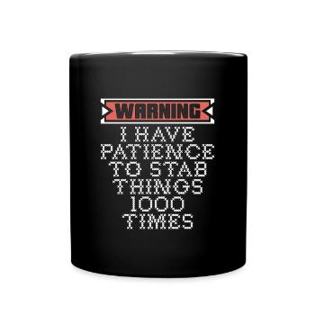 Avertissement de point de croix J’ai de la patience pour coudre - Mug uni - noir - Devant