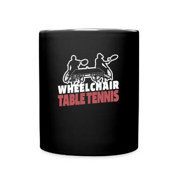 Tischtennis Pingpong Rollstuhl - Tasse einfarbig - Schwarz - Vorne