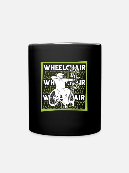 Bogenschießen Bogensport Bogenschütze Rollstuhl - Tasse einfarbig - Schwarz