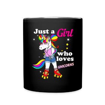 Licorne Roller Skate Style Vintage Années 80 - Mug uni - noir - Devant