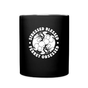Frettchen Iltis Lustig - Tasse einfarbig - Schwarz - Vorne