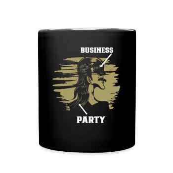 Mullet Frisur Vokuhila Frisur - Tasse einfarbig - Schwarz - Vorne