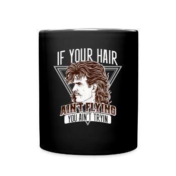 Mullet Frisur Vokuhila Frisur - Tasse einfarbig - Schwarz - Vorne