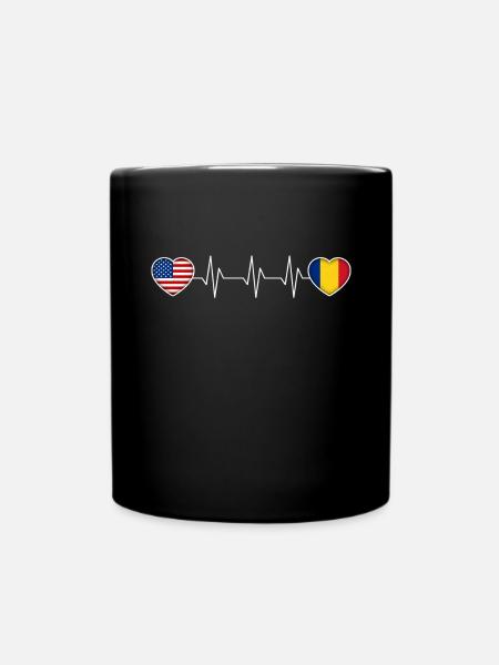 Rumänien - Tasse einfarbig - Schwarz