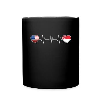 Singapur - Tasse einfarbig - Schwarz - Vorne