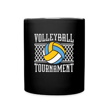 Beach Volleyball Tournament Loves Volleyball Club - Full Colour Mug - black - Front