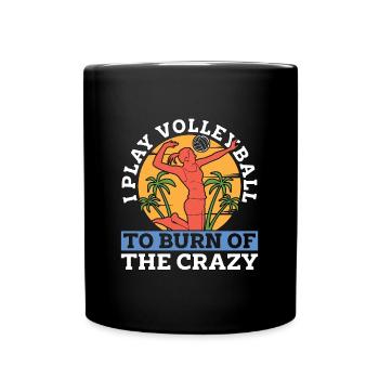 Beach Volleyball I Play Volleyball To Volleyballer - Full Colour Mug - black - Front
