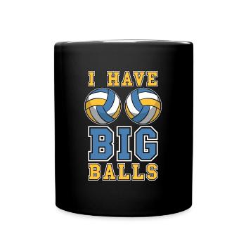 Beach Volleyball I Have Big Balls Volleyball Coach - Full Colour Mug - black - Front