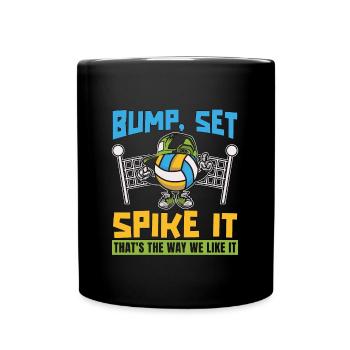Beach Volleyball Bump Set Spike It Volleyball Club - Full Colour Mug - black - Front