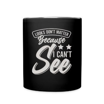 Blind Blindheit Awareness Sehbehinderung - Tasse einfarbig - Schwarz - Vorne
