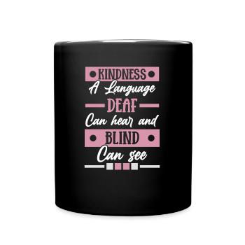 Blind Blindheit Awareness Sehbehinderung - Tasse einfarbig - Schwarz - Vorne