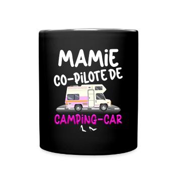 Mamie Camping-car Humour Camping Randonnée - Mug uni - noir - Devant