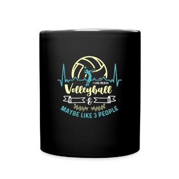 I Like Beach Volleyball & Beachball Volleyballer - Full Colour Mug - black - Front