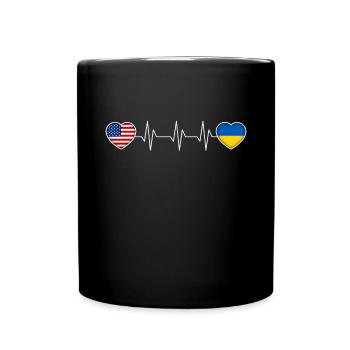 Ukraine - Tasse einfarbig - Schwarz - Vorne