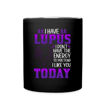 Lupus Bewusstseins Monat - Tasse einfarbig - Schwarz - Vorne