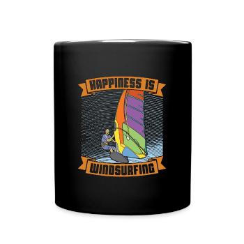 Windsurfing Happiness Is Windsurfing Water Sports - Tasse einfarbig - Schwarz - Vorne