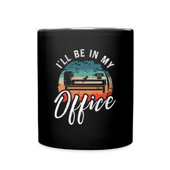 Woodturning I'll Be In My Office Retro Woodworker - Full Colour Mug - black - Front