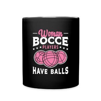 Bocce Ball Femmes Les joueurs de pétanque ont des balles Boule - Mug uni - noir - Devant