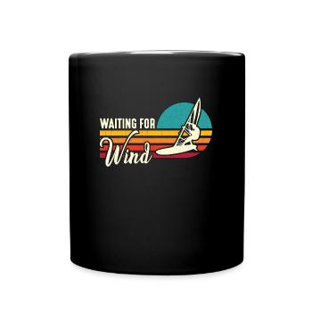 Windsurfing Waiting For Wind Retro Water Sports - Tasse einfarbig - Schwarz - Vorne