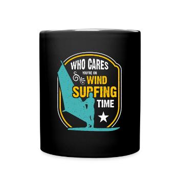 Planche à voile qui se soucie de vous sur les sports extrêmes - Mug uni - noir - Devant