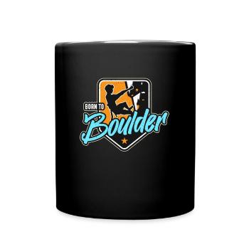 Indoor Climbing Born To Boulder Climbing Hall - Full Colour Mug - black - Front