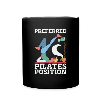 Pilates Méditation de position Pilates préférée - Mug uni - noir - Devant