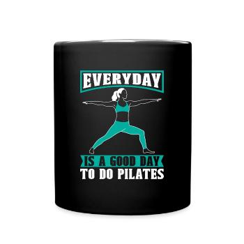Le Pilates tous les jours est une bonne journée pour faire de la méditation - Mug uni - noir - Devant