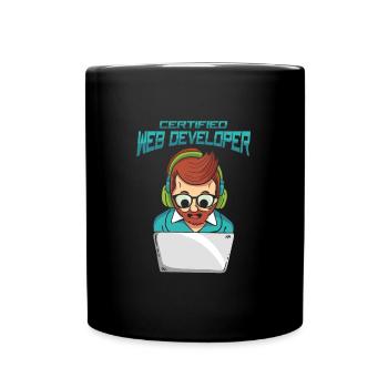 Web Developer Web Developer Certified - Full Colour Mug - black - Front
