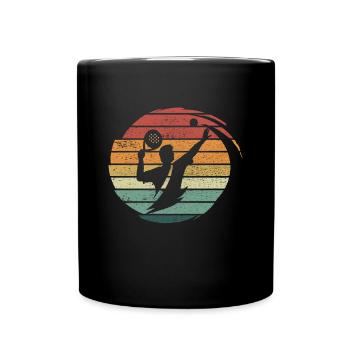 Padelspieler Padeltennis paddle Retro - Tasse einfarbig - Schwarz - Vorne