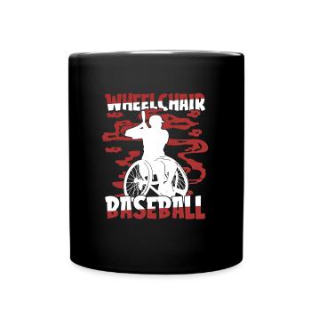 Fauteuil roulant de baseball - Mug uni - noir - Devant