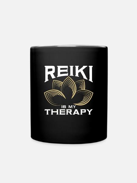 Reiki Is My Therapy Energy Healing Reiki Master - Full Colour Mug - black
