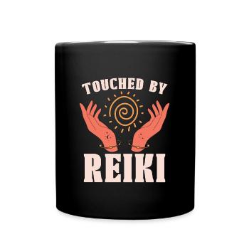 Reiki Touch By Reiki Energy Healing Meditation - Full Colour Mug - black - Front