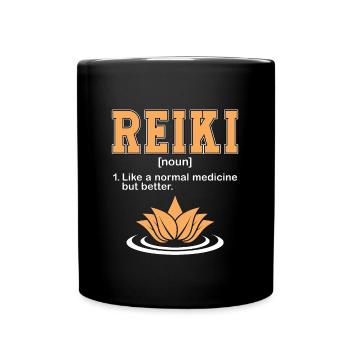 Reiki Noun Like Normal Medicine Energy Healing - Full Colour Mug - black - Front