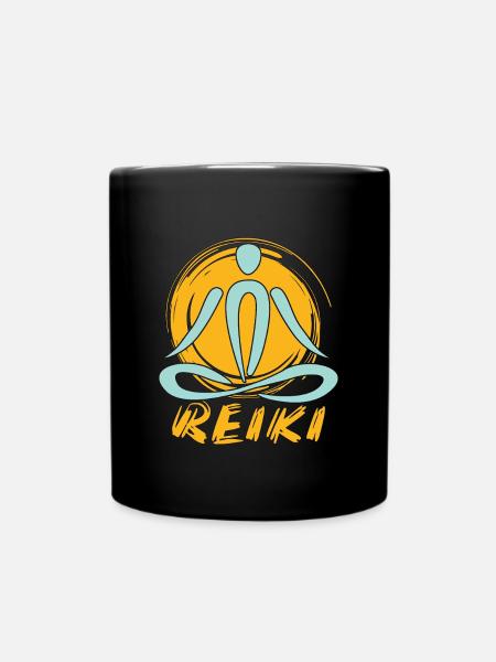 Reiki Meditation Energy Healing Reiki Treatment - Full Colour Mug - black