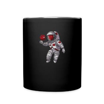 Tischtennis Pingpong Astronaut - Tasse einfarbig - Schwarz - Vorne