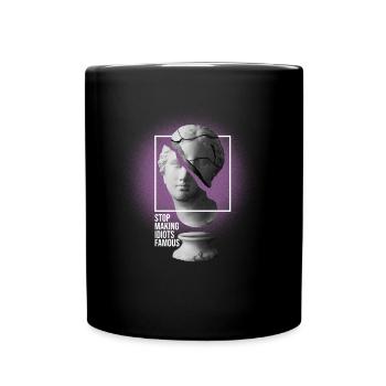 Vaporwave Stop making idiots famous - Stupid Peopl - Tasse einfarbig - Schwarz - Vorne