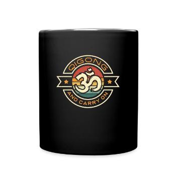 Qigong And Carry On Retro Martial Arts Meditation - Tasse einfarbig - Schwarz - Vorne