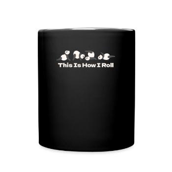 Yoga Niedlich Panda Macht Yoga - Tasse einfarbig - Schwarz - Vorne