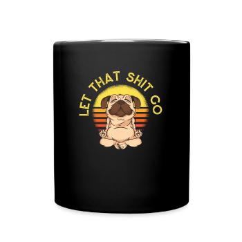 Yoga Niedlich Yoga Mops - Tasse einfarbig - Schwarz - Vorne
