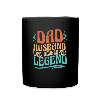 Web Developer Web Developer Father - Full Colour Mug - black - Front