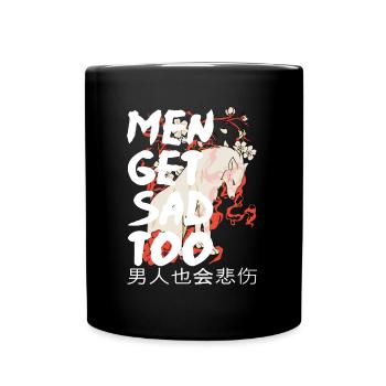 japanese style Men get sad too - Full Colour Mug - black - Front