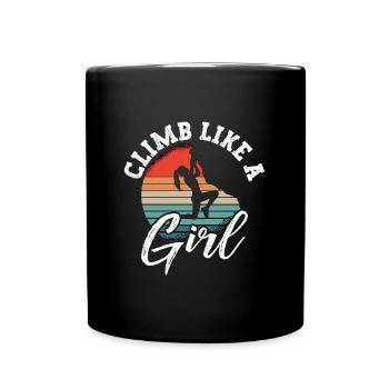 Indoor Climbing Climb Like A Girl Mountaineer - Full Colour Mug - black - Front