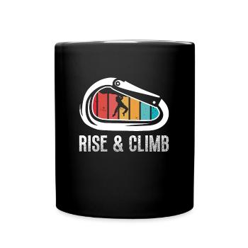 Rock Climbing Rise And Climb Retro Mountain Sports - Full Colour Mug - black - Front