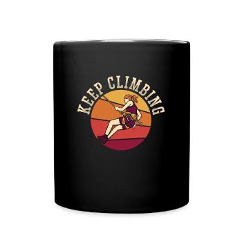 Rock Climbing Keep Climbing Mountain Sport Boulder - Full Colour Mug - black - Front