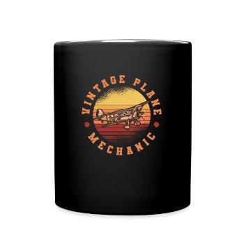 Flugzeug Mechaniker Cool - Tasse einfarbig - Schwarz - Vorne