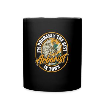 Baumpfleger Baumkletterer Arborist Am Besten - Tasse einfarbig - Schwarz - Vorne