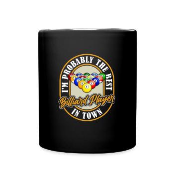 Billard Am Besten - Tasse einfarbig - Schwarz - Vorne